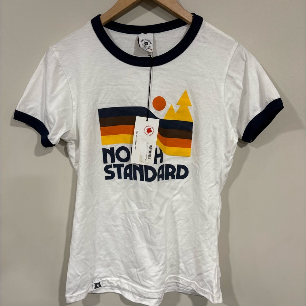 Ladies White T-Shirt with Retro Design